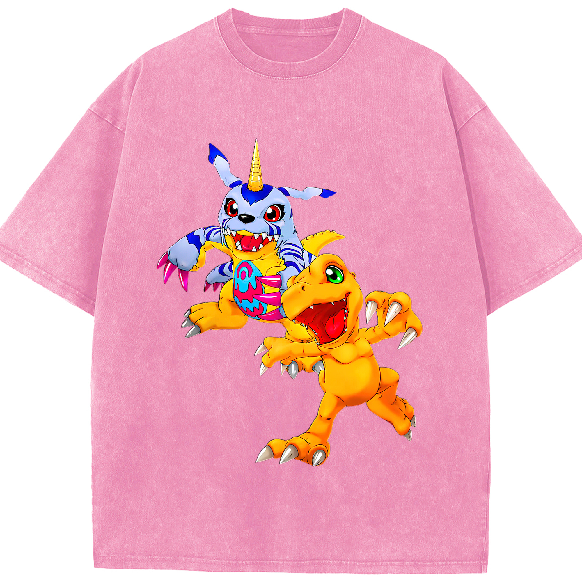 （画像用） Digimon デジタルモンスター/デジモン 綿100% ヴィンテージ風 半袖Tシャツ（フロントプリント）